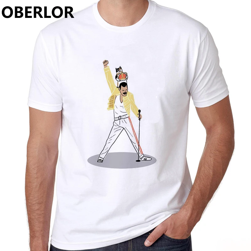 Группа королевы Эстетическая одежда для мужчин Фредди Меркьюри Camiseta Masculina Harajuku уличная белая футболка мужская Xxxtentacion - Цвет: 513576