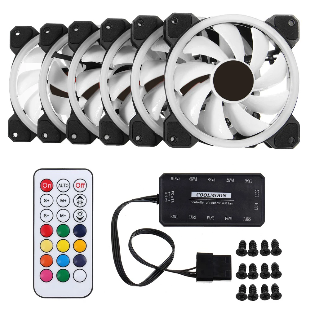 Компьютерный чехол кулер для ПК с RGB подсветодиодный кой и дистанционным