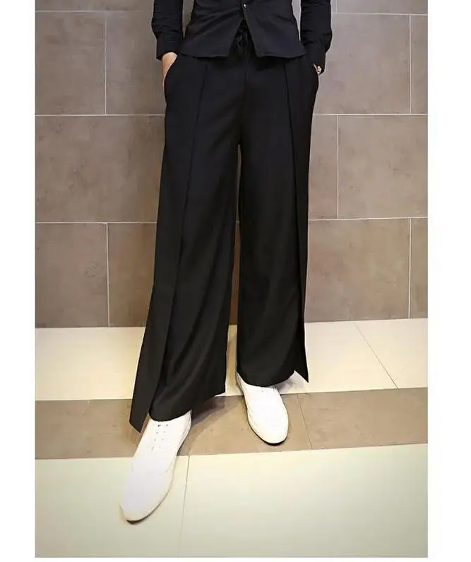Мужская одежда плюс размер широкие брюки повседневные брюки-кюлоты Брюки Клубные брюки для ночного клуба Модные Винтажные