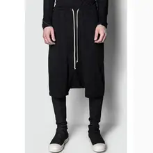 27-46 Новинка мужские весенние и летние тонкие повседневные Черные шорты Harlan шорты с низким шаговым швом костюмы для певцов больших размеров