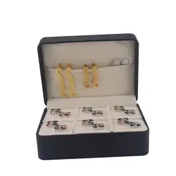 SAVOYSHI Luxury Jewelry Box Фирменная Новинка большой подарочной коробке 6 пар хранения Запонки И Зажимы Для Галстука Набор посылка 145*106*60 мм с