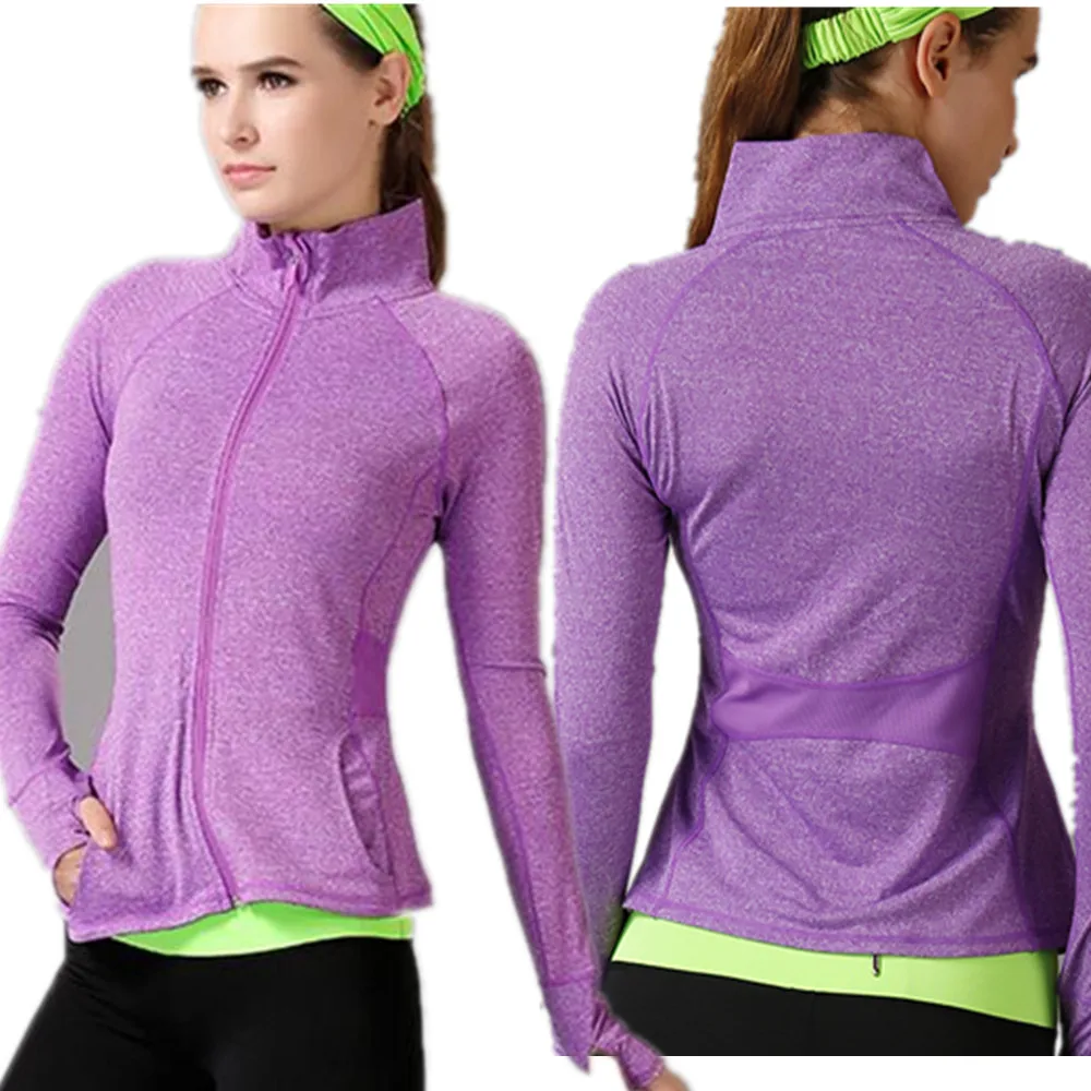 Sports Zipper Jackets Winter Running Jackets Tights Breathable Yoga