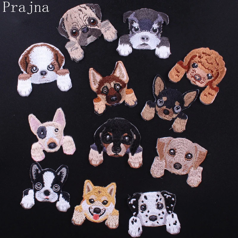 

Prajna Cute Dog Patches Embroidered Baby Chihuahua Patch Cartoon Iron on Jacket Patches For Clothes Fabric Kids Applique Badge