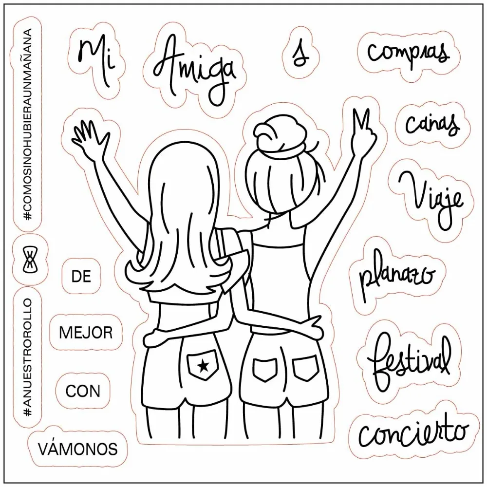 Испанский друг прозрачные марки/Силиконовые печати для DIY Скрапбукинг фото альбом/изготовление карт