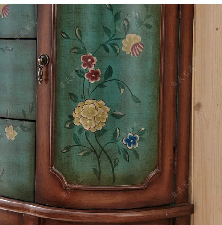 American painting cabinet Mediterranean for old decorative cabinets pastoral European living room storage cabinet locker