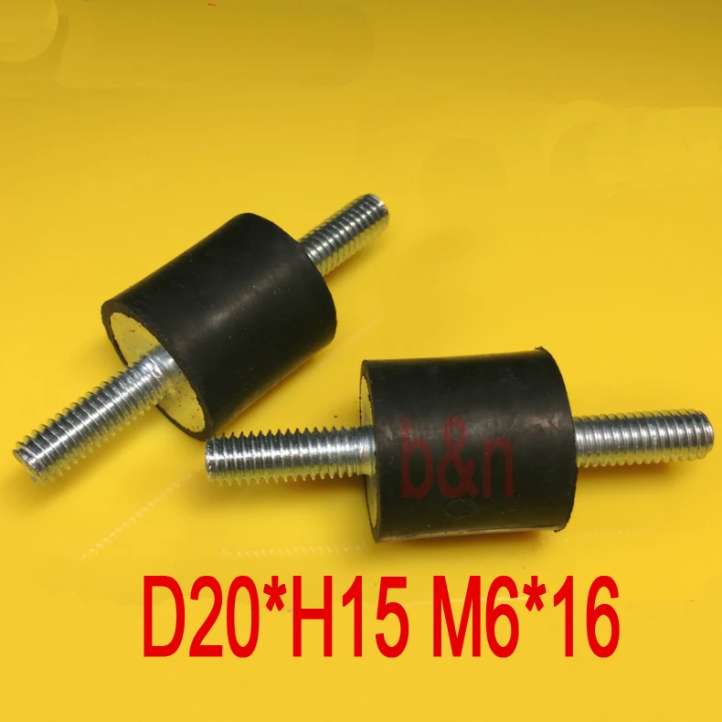 

D20*H15 M6*16 M6 thread VV anti Vibration rubber damper rubber shock absorber Two head bolt rod Motor damping shock pad screws