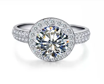 

Same as Stars Custom Jewelry Hearts and Arrows 2CT Halo Diamond Ring White Gold Halo Style G14K Engagement Brilliant