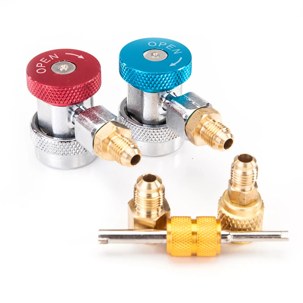 R410 R134 R22 R407C двойной манометры коллектора клапан комплект с черный пластиковый