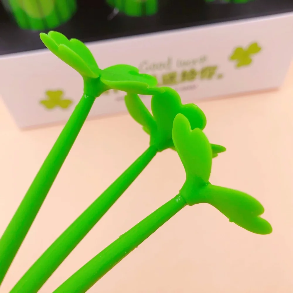 Bonito dos Desenhos Papelaria da Escola do Escritório Unidades Pacote Animados Sorte Grama Silicone Gel Caneta Criativa 48 - 6 Canetas de gel