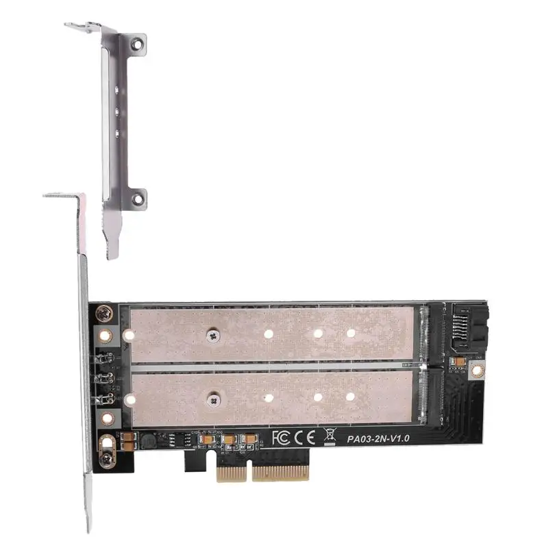 

M.2 NVMe SSD NGFF TO PCIE adapter B Key+M Key interface card with 7pin SATA Cable add on card for 2230-2280 Size m2 ssd