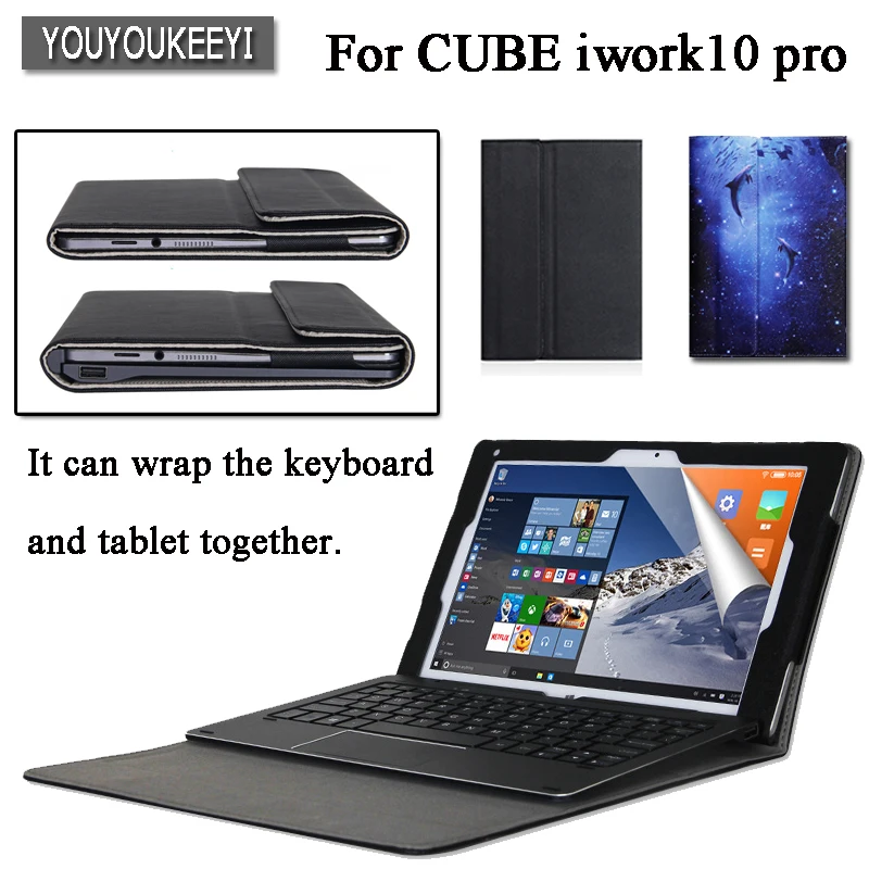 Высокое качество бизнес из искусственной кожи чехол для Cube iwork10 pro iwork10 ultimate 10,", защищая клавиатуру и планшет