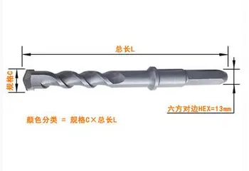 

1PC 19mm diameter HEX SHANK impact drill bits carbide Tipped 13mm hex shank hammer Drill Bits for home decoration