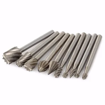 

10Pcs HSS Dremel Router Bit Tool 1/8 inch Wood Cutting Tools For Woodworking Drill Bits Set Mini Drill Bit Set Accessories