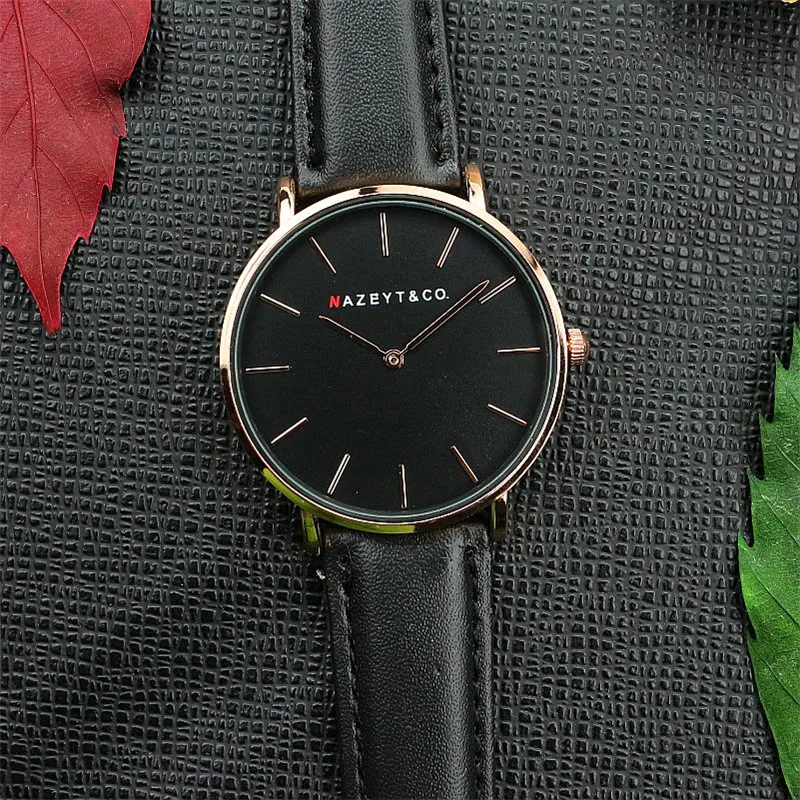 

Nazeyt new fashion women high quality Ultra-thin quartz watch middle student boys and girls 36mm dial leather relojes para mujer