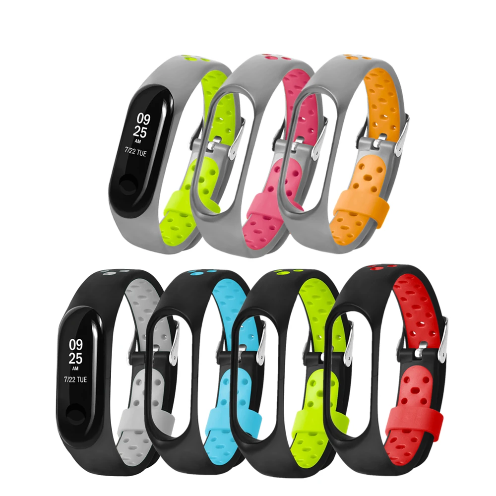 Смарт-аксессуары для Xiaomi Mi Band 4 сменный спортивный Двухцветный силиконовый
