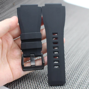 

34 * 24mm Mens Waterproof Diving Rubber Watch Strap Silicone Watchbands For Bell Bracelet Ross Belt BR01 BR02 BR03