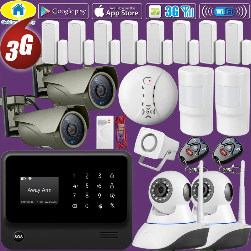 

Towode G90B Plus+ 3G GSM WIFI APP Control Home Security Smart House Alarm System Fire Alarm,1080P WiFi Outdoor Camera