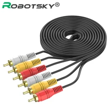 Gold Plated 3RCA Male to 3 RCA Male Audio Cable AV Cable 3X RCA Plug Video Cable for DVD VCD TV amplifier projector 1.5M 3M 5M