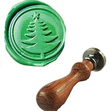 Винтаж Рождество дерево свадебные приглашения индивидуальный логотип Воск уплотнительное штамп палисандр ручки комплект