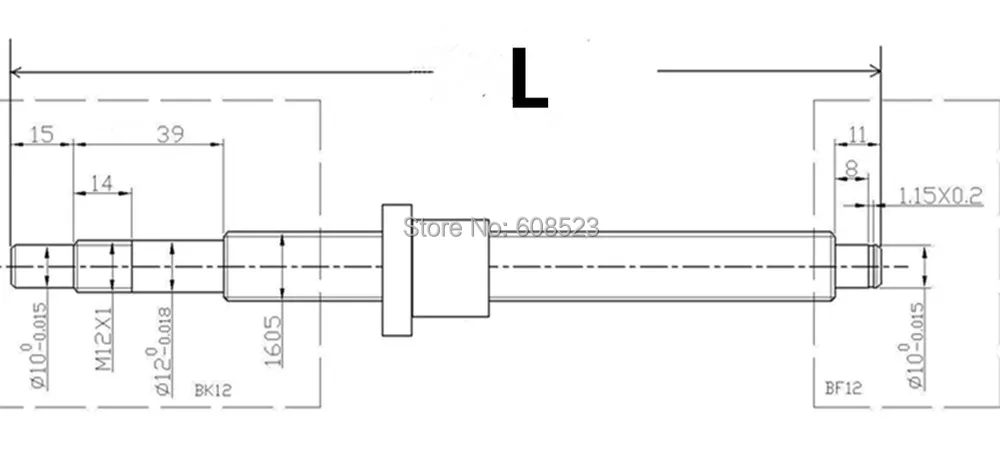 Концевая обработка шариковых винтов SFU1605-L1250mm с шариковой гайкой+ 1 комплект BK12/BF12+ hgh15-400mm+ 4pcshgh15ca блоки+ Корпус гайки