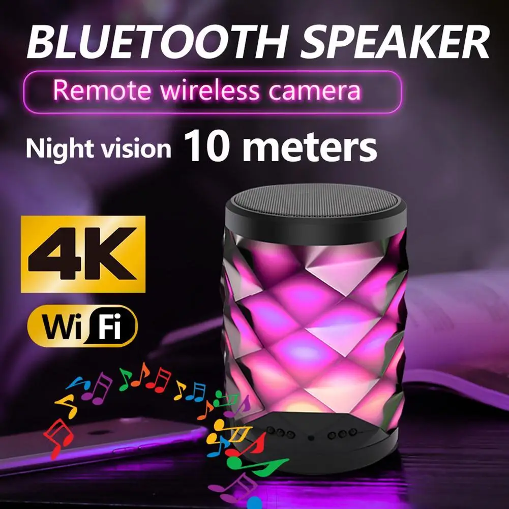 

Multi Function 4k Wireless WIFI Camera 1080P Bluetooth Speaker Led night Network Night Vision CCTV Portable Speaker Ip Camera