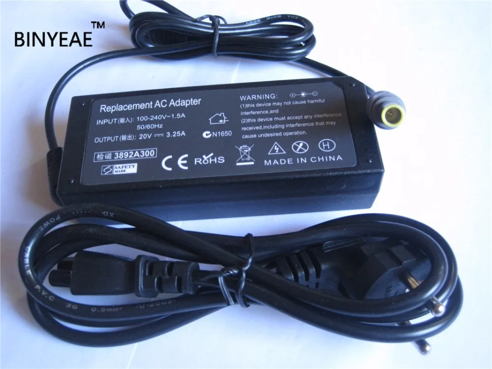 20 V 3.25A 65 Вт AC Питание адаптер Зарядное устройство для IBM thinkpad x60 x61 x200 x201 x220 шнур питания для ноутбуков кабель