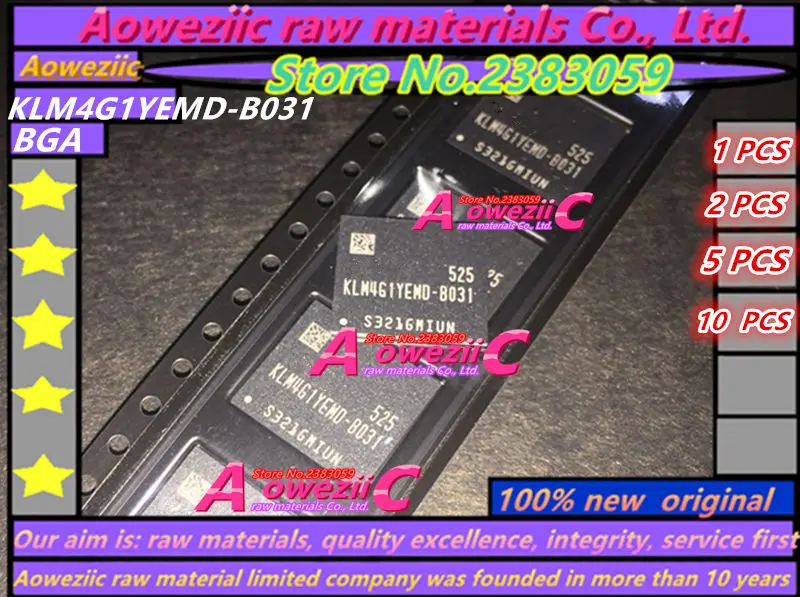 

Aoweziic 100% new original KLM4G1YEMD-B031 BGA EMMC memory 4GB KLM4G1YEMD B031