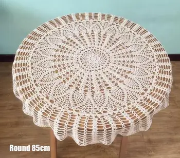 

Handmade lace white cotton crochet table cloth cover towel tea coffee tablecloth banquet placemat wedding party Christmas decor
