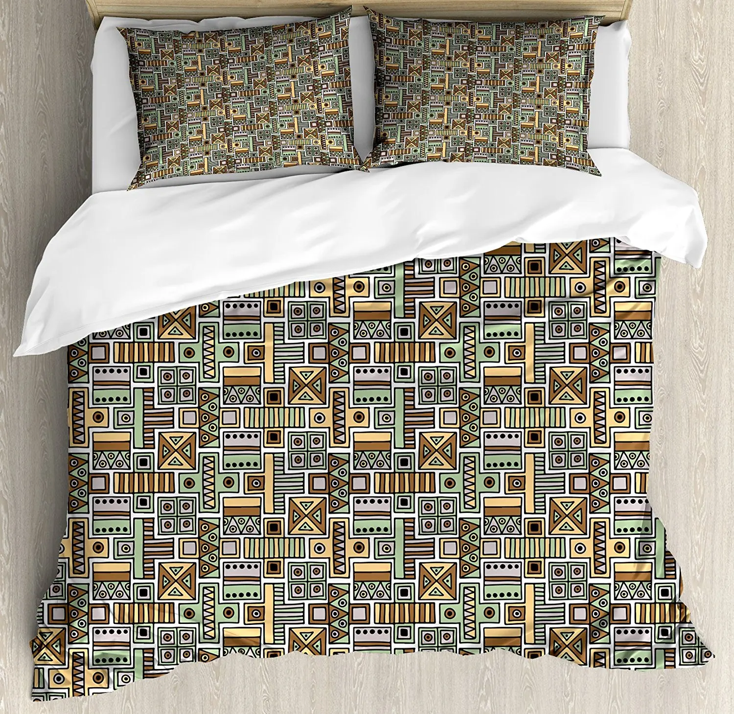 Duvet Cover Set African Culture Theme Funky Ethnic Bohemian Style Folk