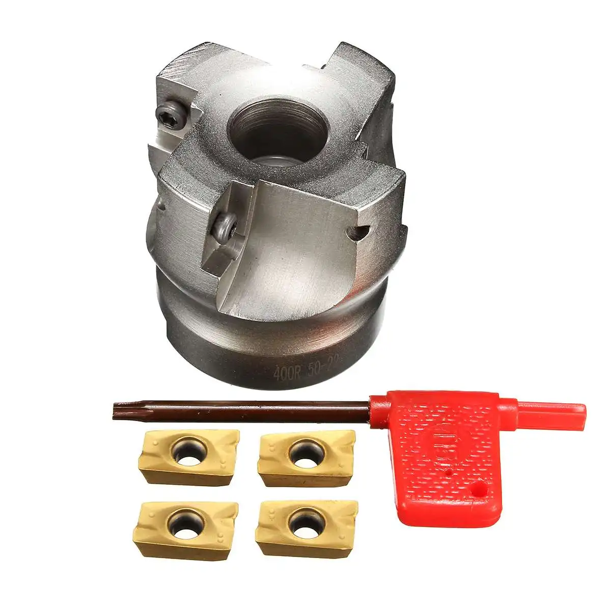 

High Hardness BAP 400R-50-22-4F 50x50mm Indexable Face Milling Cutter 4Flute Mill+ 4 APMT1604PDER High Carbon Steel