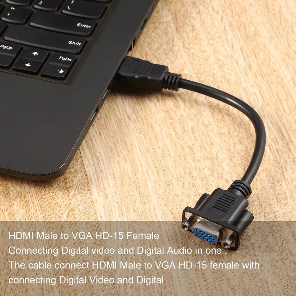 EPULA Full HD 1080P HDMI Мужской до 15 Pin VGA Женский адаптер конвертер кабель для HDTV Прямая поставка