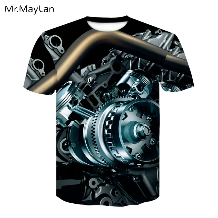 

Creative 3D Print Motorcycle Engine Tshirt Tees Men/women Cool Streetwear T-shirt Man Retro Crewneck T shirt Clothes Oversized