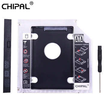 

CHIPAL Universal 2nd HDD Caddy 12.7mm SATA 3.0 LED Indicator for 2.5" SSD Case Hard Disk Enclosure for Laptop CD-ROM Optibay