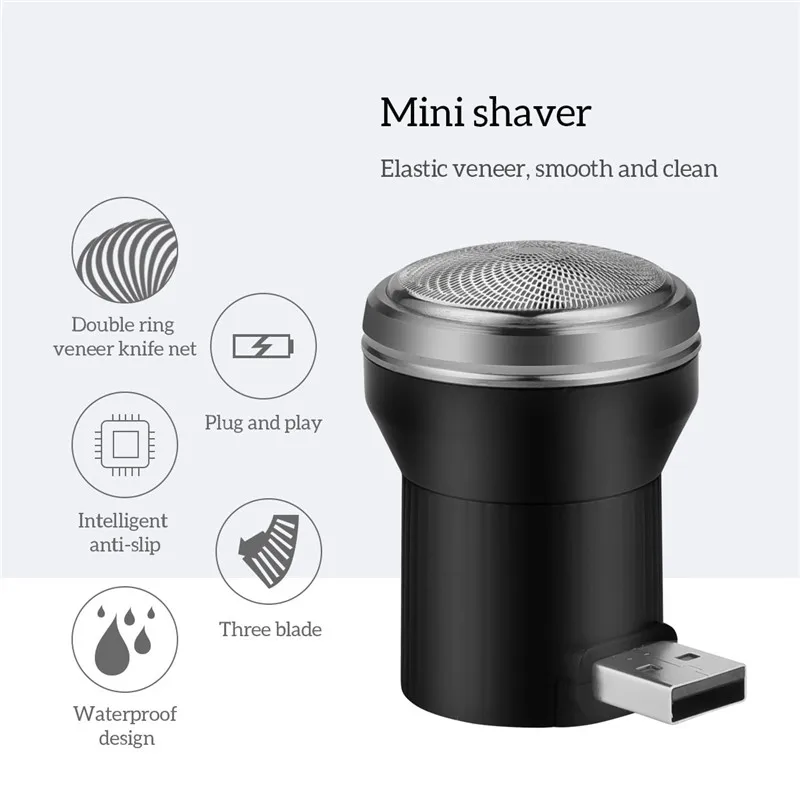 

USB Razor Shaving Smartphone Shaver Hair Removal Men Electric Shaver Mini Beard Trimmer Rotatable Blade Stainless Steel Razor
