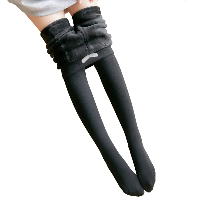 New Winter Women Tights Black Vertical Stripe Cotton Tights Women