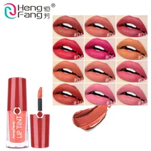 Hengfang Velvet Nude Pigment Liquid Matte Lip Gloss Red Lips Long Lasting 12 Colors Non-Stick Cup Lipstick Waterproof Lip Makeup