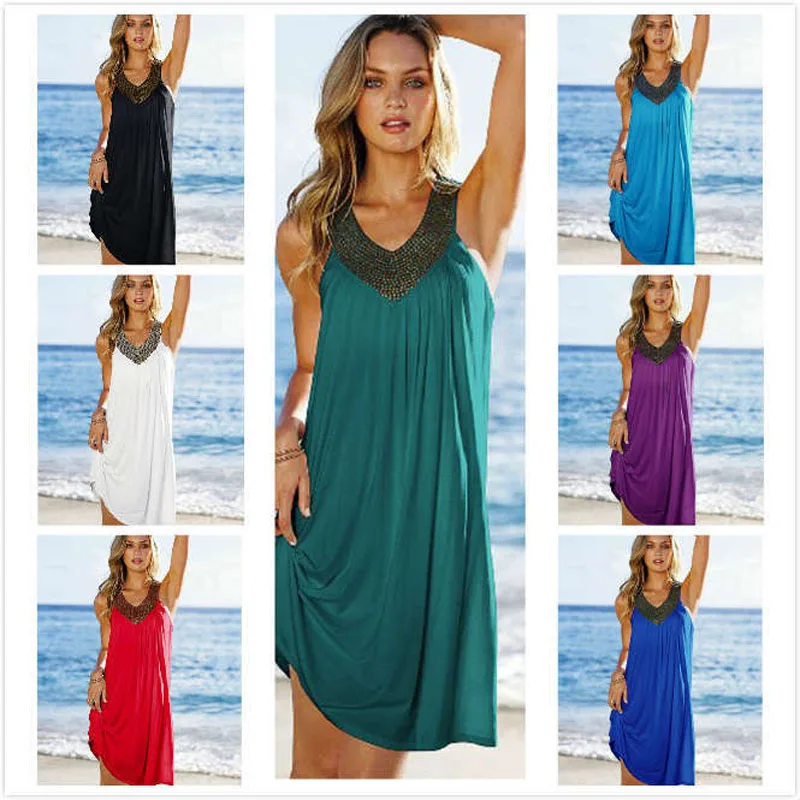 

2019 Beach Over skirt Sexy Robe Plage Beach Long Dress Pareos Women Beach Tunic Sarong Hot drilling Bathing Suit Bikini Cover Up