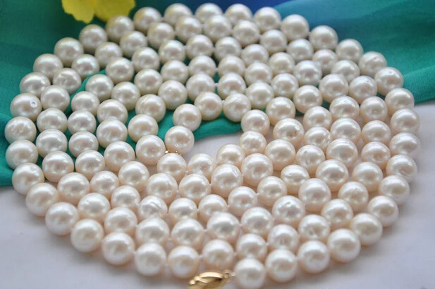 

Wholesale 10mm ROUND white Freshwater cultured PEARL NECKLACE 50inch (A0513)