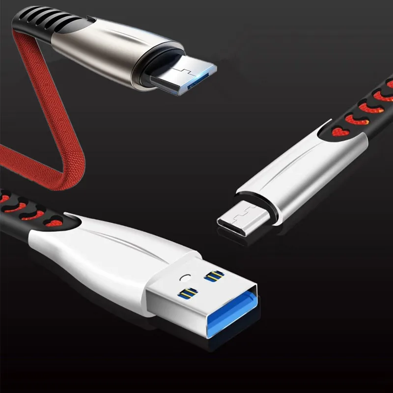 

1M Micro USB Cable For Android Samsung Huawei Xiaomi Redmi 7 Metal shell plug QC 3.0 Quick charge Data Cord For iphone X XS 6 7