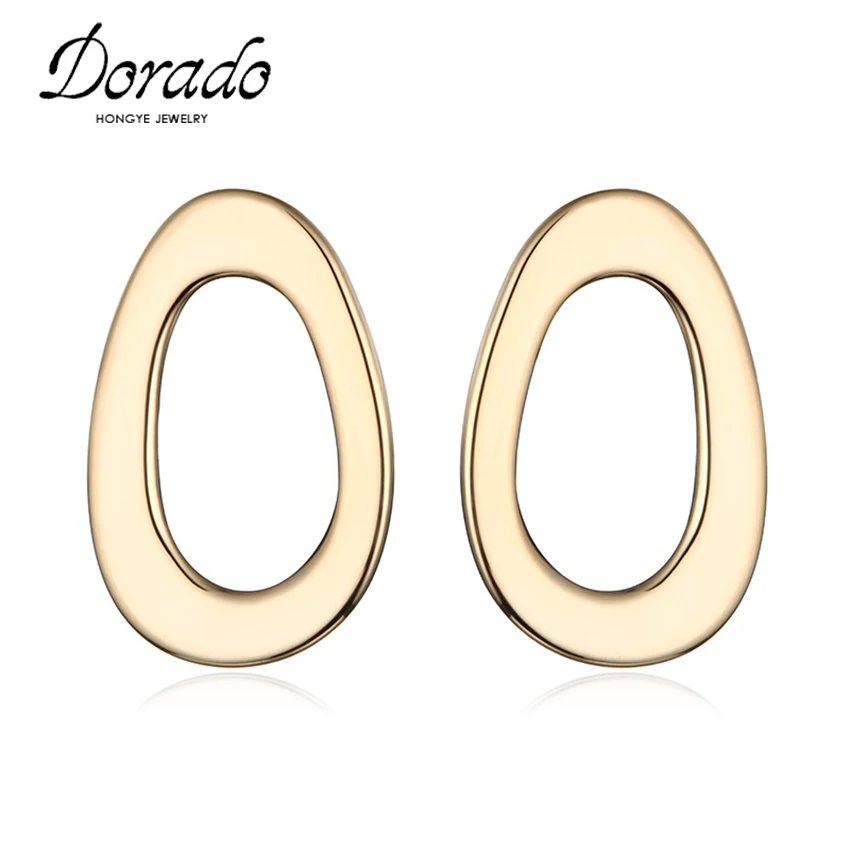 

Dorado Simple Design Hollow Oval Stud Earring Gold/Silver Color Brincos New Fashion Earring For Women Bijoux Jewelry Accessories