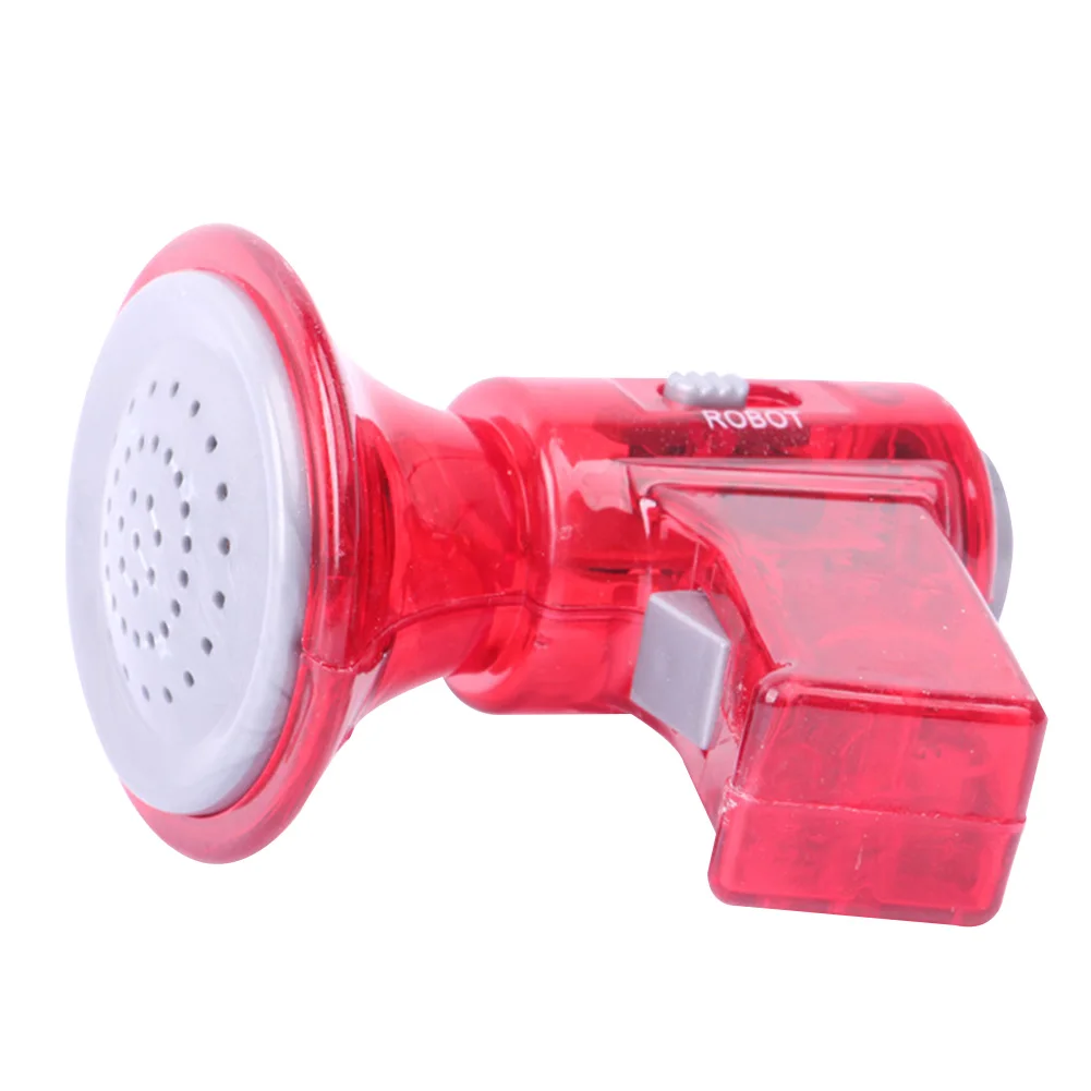 

Plastic Voice Changer Gift Loud Megaphone Sound Effects Toy LED Lights Children Mini Size Red