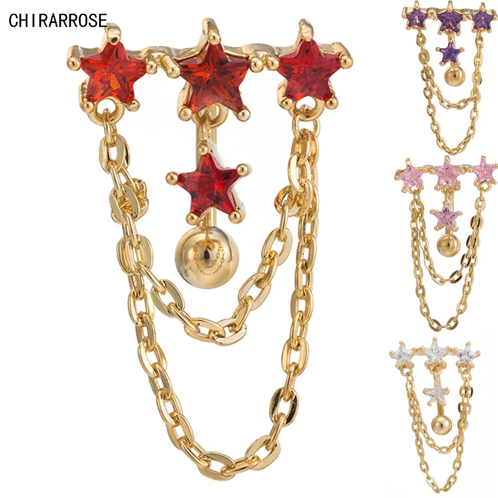 

KUNIU New Fashion Woman's AAA Zircon Chain Bell Button Rings Navel Body Belly Piercing Body Jewelry for Women Navel Piercing P38