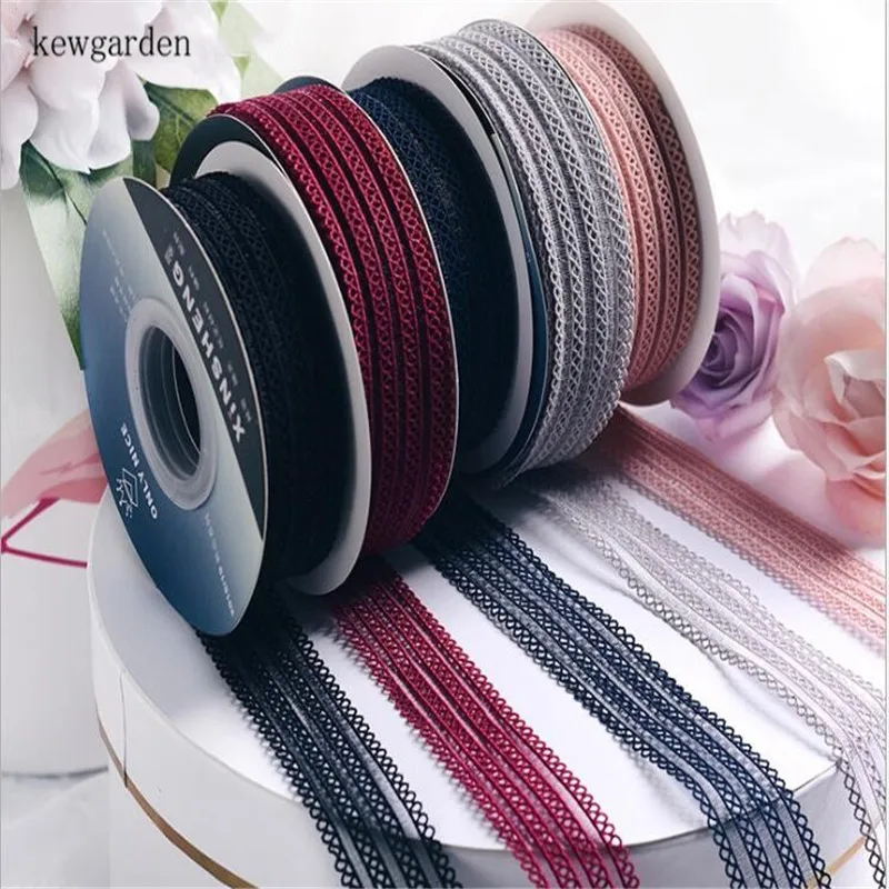 

Kewgarden Ruffle Wavy Edge Elastic Hollow Ribbons 1.5" 40mm Handmade Tape DIY Bow Brooch Satin Ribbon Accessories 10 Yards