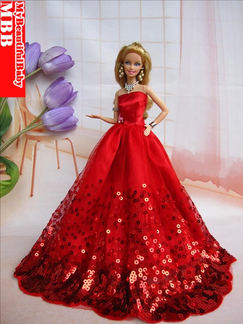 1pc Barbie Clothes High-end Handmade Dolls Dress Trailing Wedding Bride  Marriage Dress For Barbie Accessories - Dolls Accessories - AliExpress