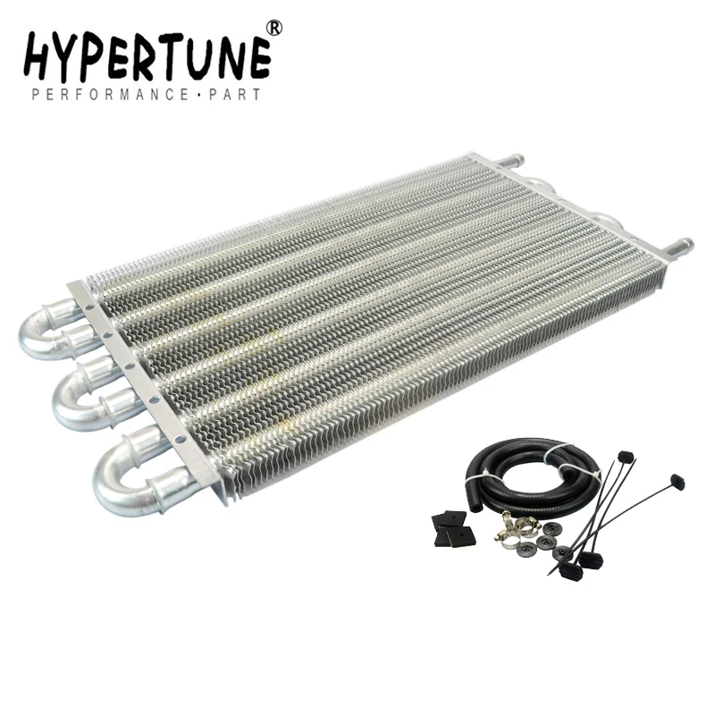 

Hypertune - UNIVERSAL 304.8X190.5X19.05 ALUMINUM REMOTE TRANSMISSION OIL COOLER KIT / AUTO-MANUAL RADIATOR CONVERTER HT4123