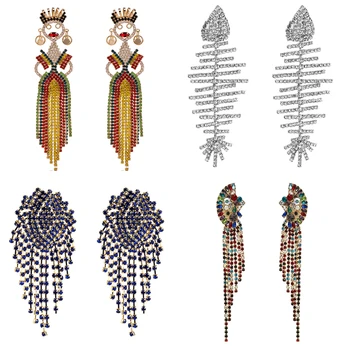 

New Design Jewelry Dance Girl Shape Earrings Wedding Earrings for Woman High-Grade Elegant Crystal Tassel Earrings Jewelry