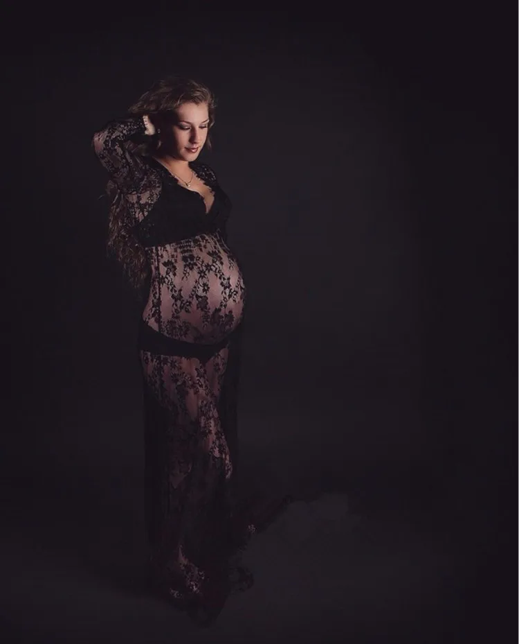 Women's Fancy Maternity Lace Dress-1
