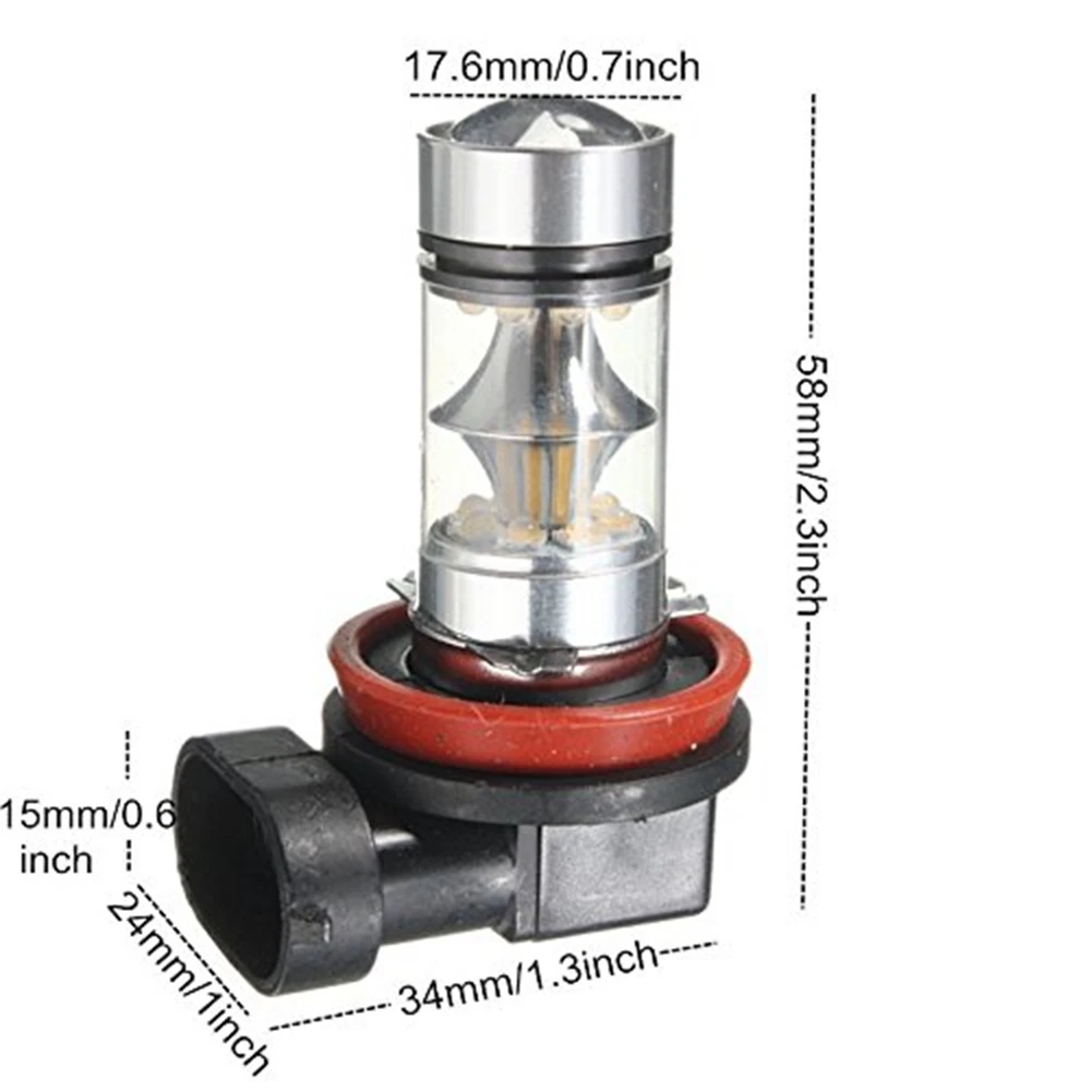 1 шт. Автомобильные светодиодные H11 100 Вт Противотуманные лампы 20 SMD 6000K DC12V 360