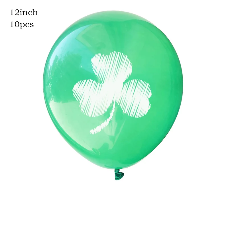 Leeiu 10 шт Зеленый Конфетти шары Счастливый День Святого Патрика украшения клевера латексные шары ирландский Трилистник вечерние поставки
