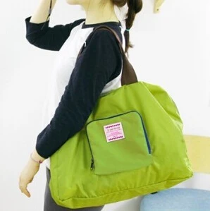 

50PCS Lot Hot Selling 4 Colours Shopping Reusable Travel Storage Shoulder Bag Waterproof Strong Folding Handbag Grocery Tote